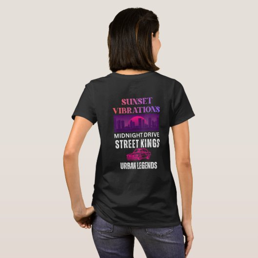 Retro Sunset Vibrations  Tシャツ (裏面フル)