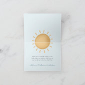 Retro Sunshine Baby Shower Folded Thank You Card サンキューカード (内部)