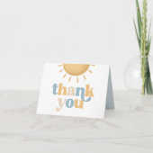 Retro Sunshine Baby Shower Folded Thank You Card サンキューカード (正面)