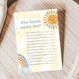 Retro Sunshine Baby Shower Who Knows Daddy Game