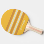 Retro Sunshine Mustard Across Striping with Name 卓球ラケット (横)