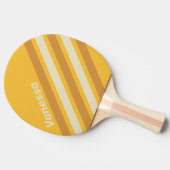 Retro Sunshine Mustard Angled Striping with Name 卓球ラケット (横)