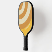 Retro Sunshine Mustard Circle Stripe with Name ピックルボールラケット (左)