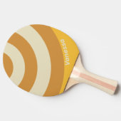 Retro Sunshine Mustard Circle Stripe with Name 卓球ラケット (横)