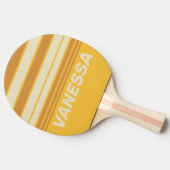 Retro Sunshine Mustard Horizon Striping with Name 卓球ラケット (横)