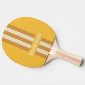 Retro Sunshine Mustard Pin Stripes with Name 卓球ラケット (横)