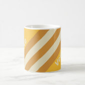 Retro Sunshine Mustard Stripes with Name コーヒーマグカップ (中央)