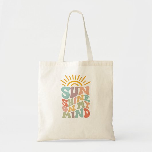 Retro Sunshine On My Mind Cute Summer Tote bags トートバッグ (正面)