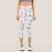 Retro Sunshine Patterns – Bold Colorful  カプリレギンス (正面)