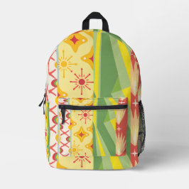 Retro Sunshine Patterns – Bold Colorful  プリントバックパック