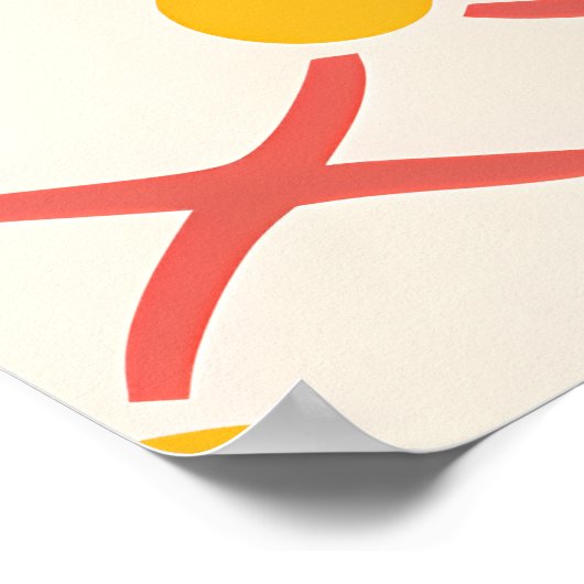 Retro Sunshine Patterns – Bold Colorful  ポスター (角)