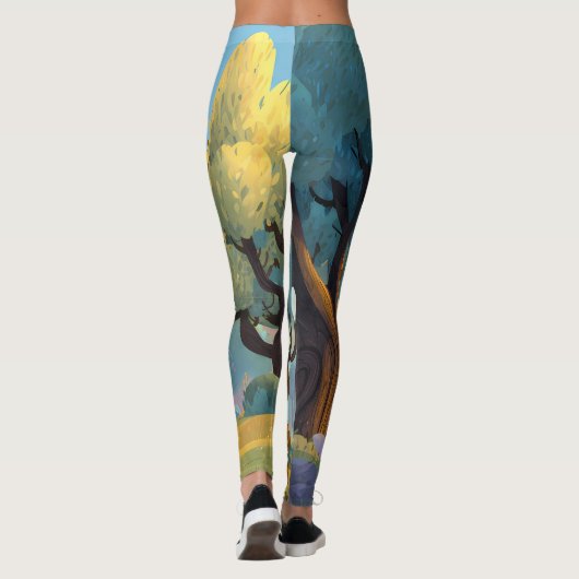 Retro Sunshine Patterns – Bold Colorful  レギンス (裏面)