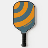 Retro Sunshine Three Circle Stripe with Name ピックルボールラケット (裏面)