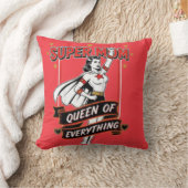 Retro Super Mom Queen of Everything Art Tee クッション (ブランケット)
