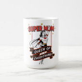 Retro Super Mom Queen of Everything Art Tee コーヒーマグカップ (中央)