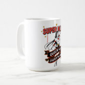 Retro Super Mom Queen of Everything Art Tee コーヒーマグカップ (正面左)