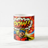 Retro Superhero POW! Comic Book Pop Art コーヒーマグカップ (中央)