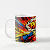 Retro Superhero POW! Comic Book Pop Art コーヒーマグカップ (左)