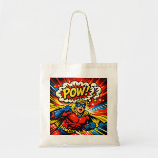Retro Superhero POW! Comic Book Pop Art トートバッグ