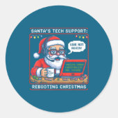 Retro Support Tech s Santa Rebooting ラウンドシール (正面)