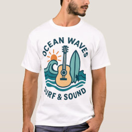 Retro Surf Guitar Illustration Tシャツ
