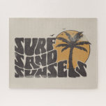 Retro Surf Sand Sunsets Palm Tree Beach Vibes ジグソーパズル<br><div class="desc">Retro Surf Sand Sunsets Palm Tree Beach Vibes t-shirt is the perfect addition to your summer wardrobe. Whether you're hitting the waves or just lounging on the sand,  this tee has got you covered. Let’s Get ready for a summer filled with surf,  sand,  and unforgettable sunsets.</div>