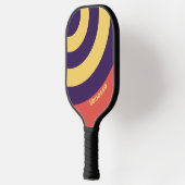 Retro Surf Sunset Circle Stripe with Name ピックルボールラケット (左)