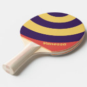 Retro Surf Sunset Circle Stripe with Name 卓球ラケット (正面アングル)