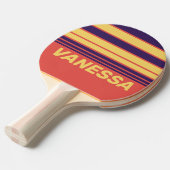 Retro Surf Sunset Horizon Striping with Name 卓球ラケット (正面アングル)