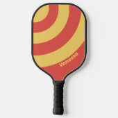 Retro Surf Sunset Three Circle Stripe with Name ピックルボールラケット (裏面)