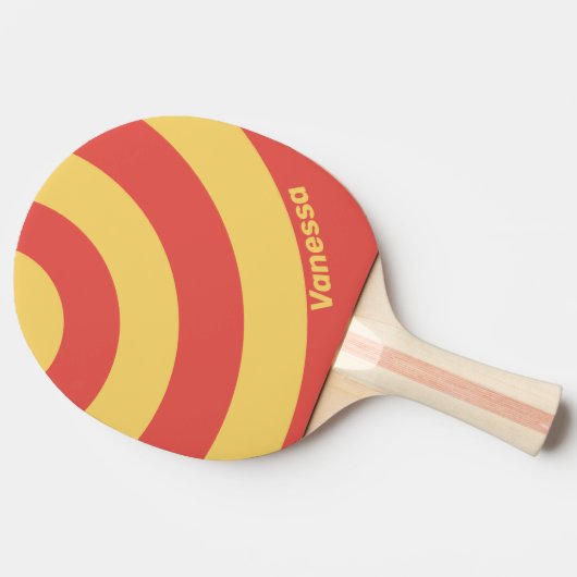 Retro Surf Sunset Three Circle Stripe with Name 卓球ラケット (横)