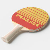 Retro Surf Sunset Three Horizon Striping with Name 卓球ラケット (正面アングル)