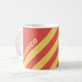 Retro Surf Sunset Three Stripes with Name コーヒーマグカップ (正面左)