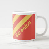 Retro Surf Sunset Three Stripes with Name ジャンボコーヒーマグカップ (右)