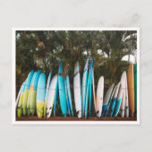 Retro Surfboards in Kauai Hanalei Beach ポストカード (正面)