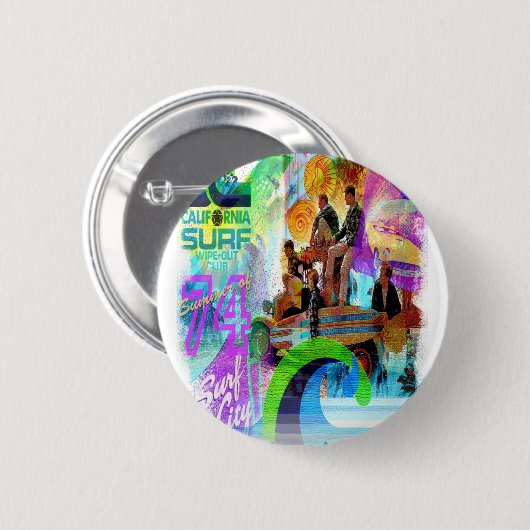 Retro Surfing Badge 缶バッジ (正面&裏面)