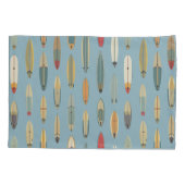 Retro Surfing Dog -Reversible Surfboard Print Blue 枕カバー (裏面)