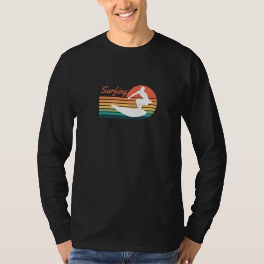 Retro Surfing Surfer Premium Tシャツ (正面)