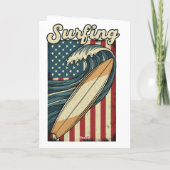 Retro Surfing USA Flag カード (裏面)