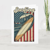 Retro Surfing USA Flag カード (正面)