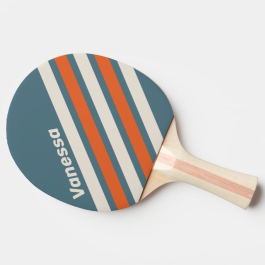 Retro Surfside Angled Striping with Name 卓球ラケット (横)