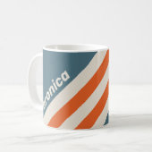 Retro Surfside Stripes with Name コーヒーマグカップ (正面左)