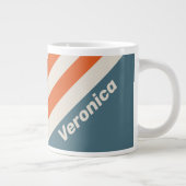 Retro Surfside Stripes with Name ジャンボコーヒーマグカップ (右)