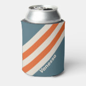 Retro Surfside Stripes with Name 缶クーラー (缶裏面)
