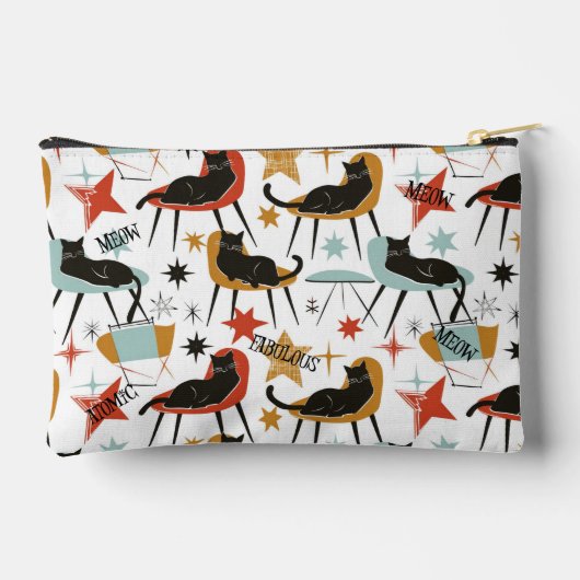 Retro Swanky Black Cat in Atomic MCM Accessory Bag アクセサリーポーチ (裏面)