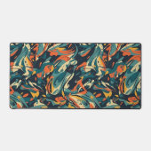 Retro Swirl Abstract Collage Desk Mat デスクマット (正面)