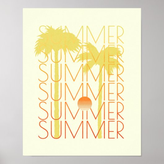 Retro-Synthwave 80s Surf ポスター (正面)