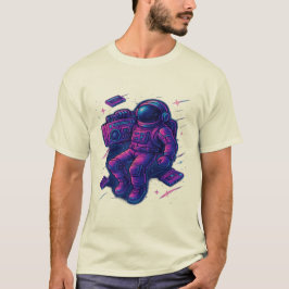 Retro Synthwave Astronaut with Boombox – 80s Space Tシャツ