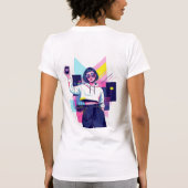 Retro Synthwave Girl Graphic T-Shirt Tシャツ (裏面)