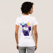 Retro Synthwave Girl Graphic T-Shirt Tシャツ (裏面フル)